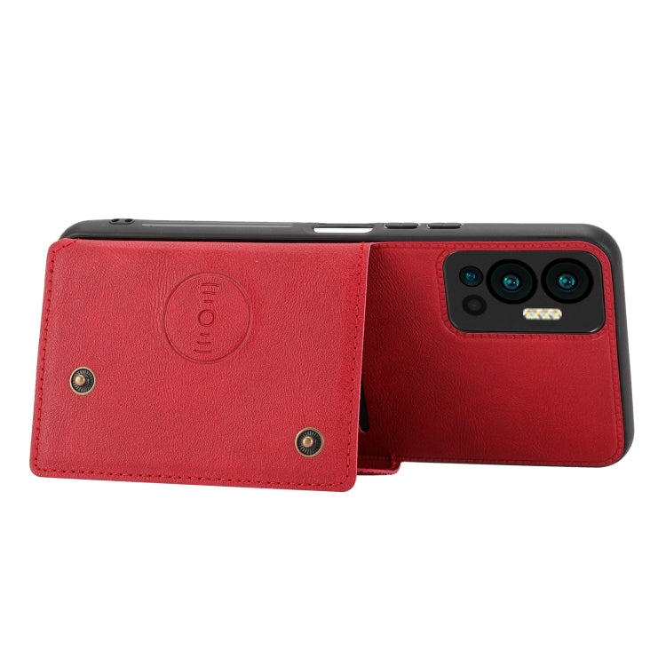 For Infinix Hot 12 Double Buckle Card Slots Magnetic Phone Case