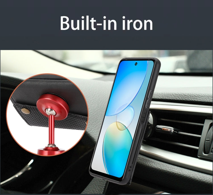 For Infinix Hot 12 Double Buckle Card Slots Magnetic Phone Case