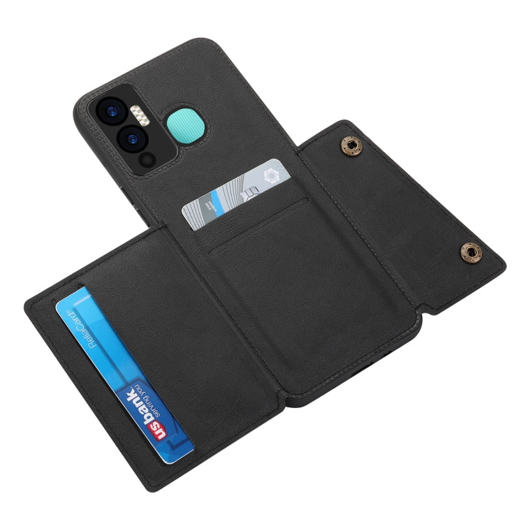 For Infinix Hot 12i Double Buckle Card Slots Magnetic Phone Case
