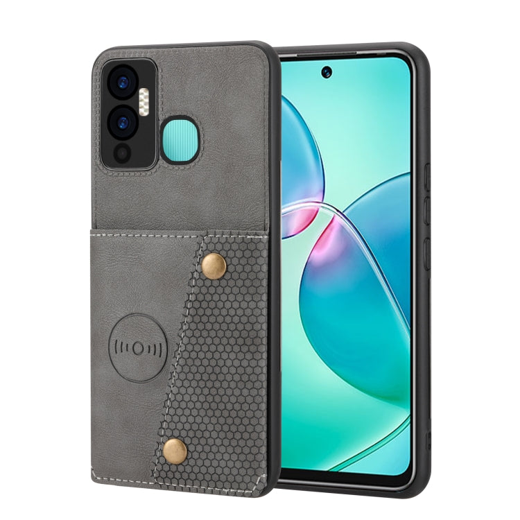 For Infinix Hot 12i Double Buckle Card Slots Magnetic Phone Case