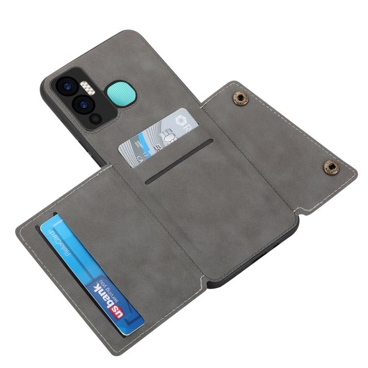 For Infinix Hot 12i Double Buckle Card Slots Magnetic Phone Case