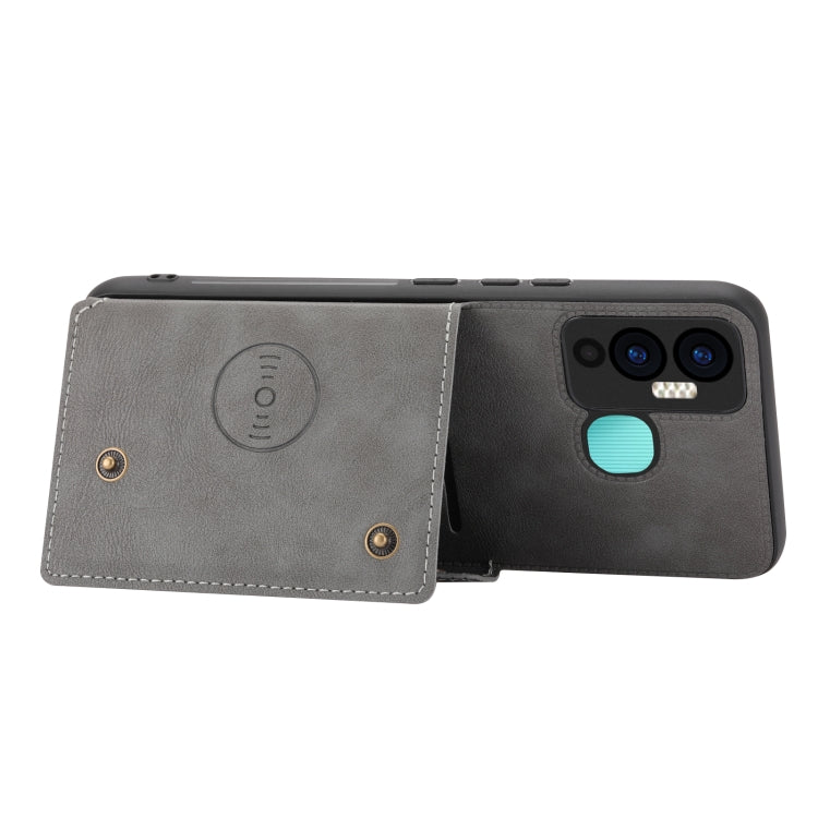 For Infinix Hot 12i Double Buckle Card Slots Magnetic Phone Case