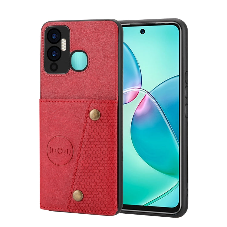 For Infinix Hot 12i Double Buckle Card Slots Magnetic Phone Case
