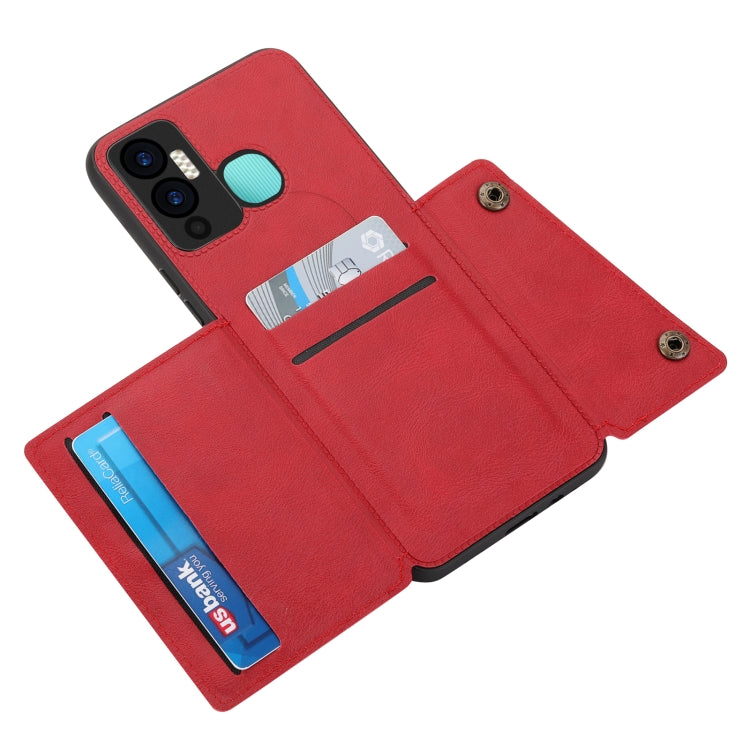 For Infinix Hot 12i Double Buckle Card Slots Magnetic Phone Case