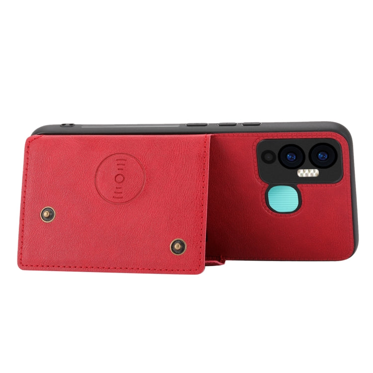 For Infinix Hot 12i Double Buckle Card Slots Magnetic Phone Case