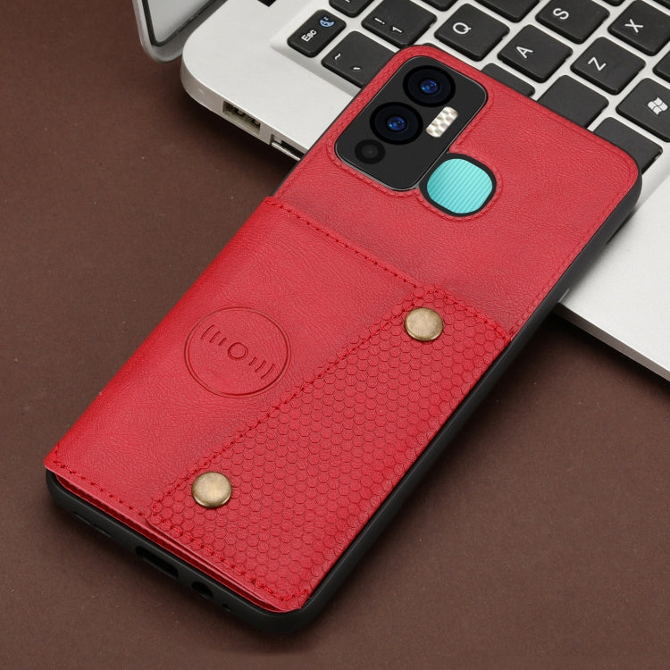 For Infinix Hot 12i Double Buckle Card Slots Magnetic Phone Case
