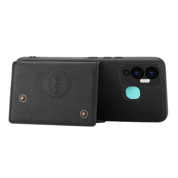 For Infinix Hot 12 Play Double Buckle Card Slots Magnetic Phone Case