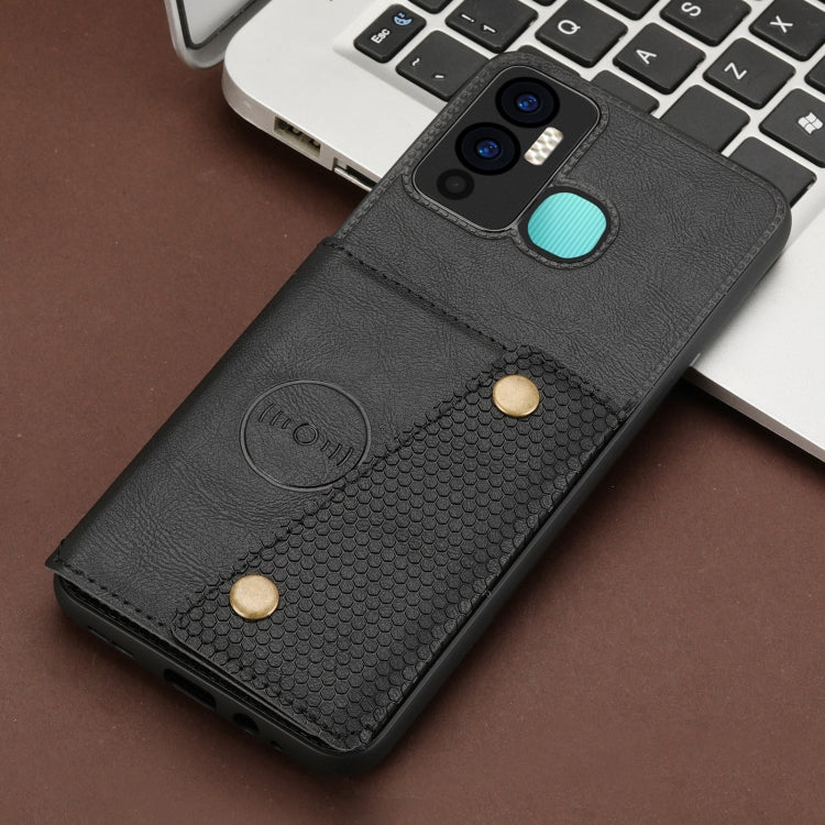 For Infinix Hot 12 Play Double Buckle Card Slots Magnetic Phone Case