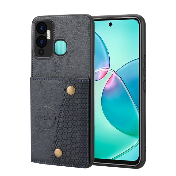 For Infinix Hot 12 Play Double Buckle Card Slots Magnetic Phone Case