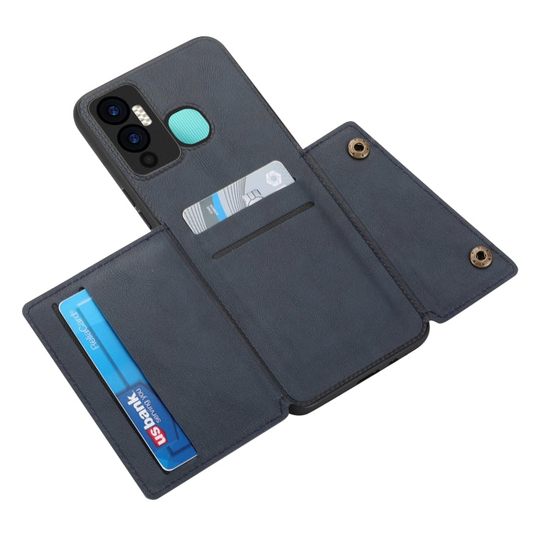 For Infinix Hot 12 Play Double Buckle Card Slots Magnetic Phone Case