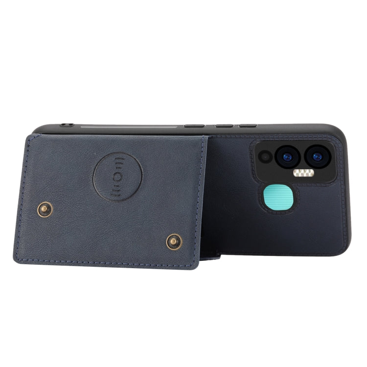 For Infinix Hot 12 Play Double Buckle Card Slots Magnetic Phone Case