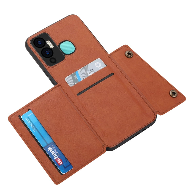 For Infinix Hot 12 Play Double Buckle Card Slots Magnetic Phone Case