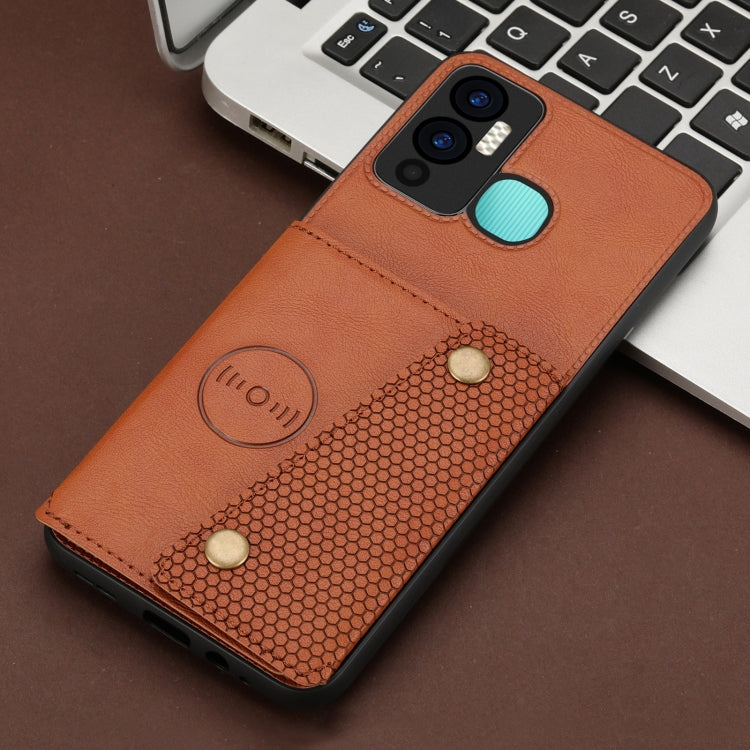 For Infinix Hot 12 Play Double Buckle Card Slots Magnetic Phone Case