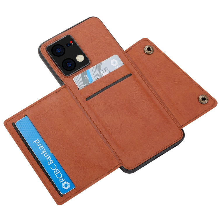 For OPPO Reno7 4G Double Buckle Card Slots Magnetic Phone Case