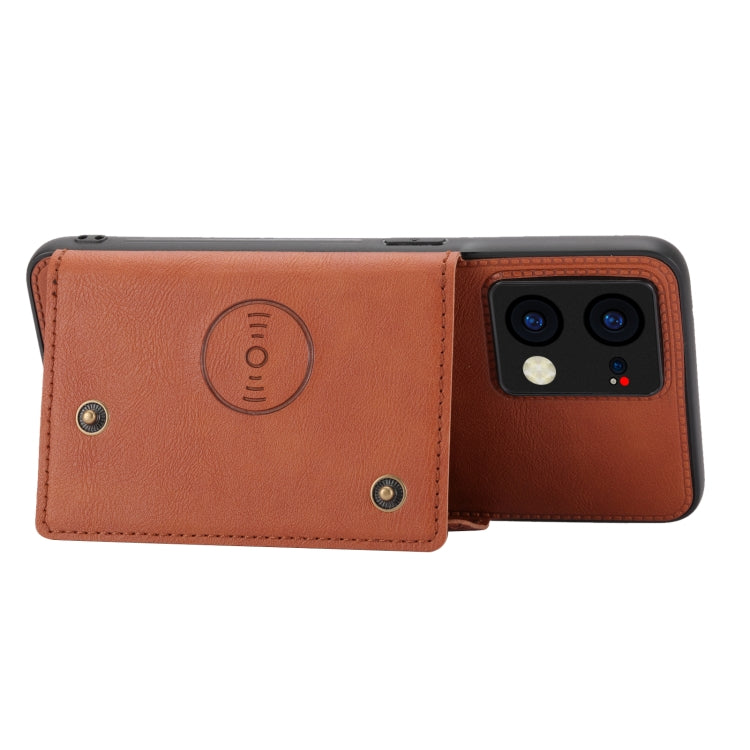 For OPPO Reno7 4G Double Buckle Card Slots Magnetic Phone Case