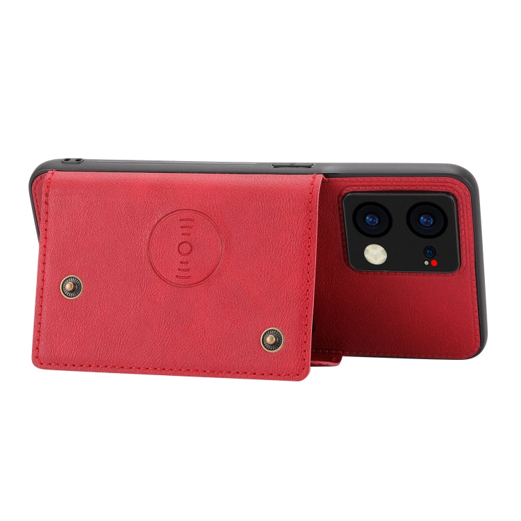 For OPPO Reno7 4G Double Buckle Card Slots Magnetic Phone Case