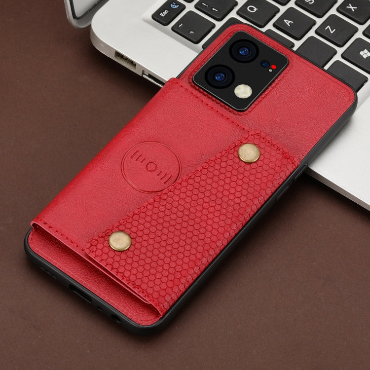 For OPPO Reno7 4G Double Buckle Card Slots Magnetic Phone Case