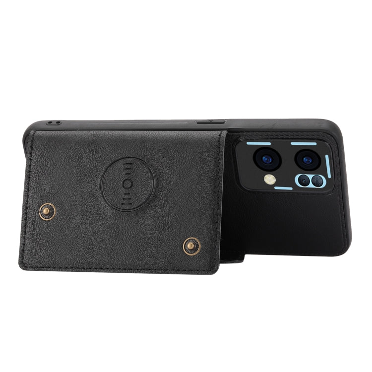 For OPPO Reno7 Pro Double Buckle Card Slots Magnetic Phone Case