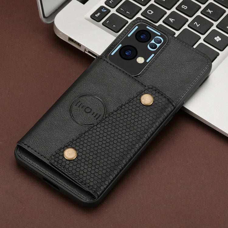 For OPPO Reno7 Pro Double Buckle Card Slots Magnetic Phone Case