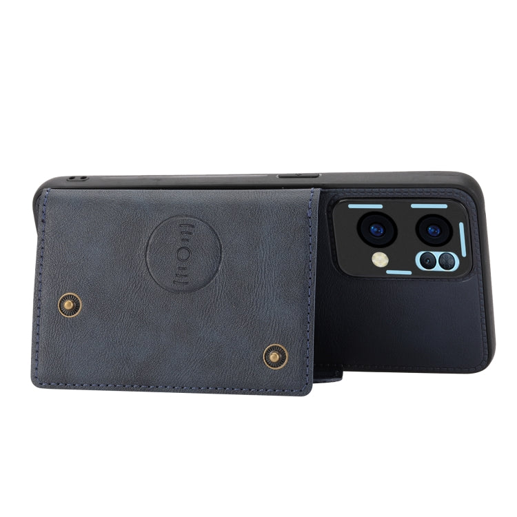 For OPPO Reno7 Pro Double Buckle Card Slots Magnetic Phone Case