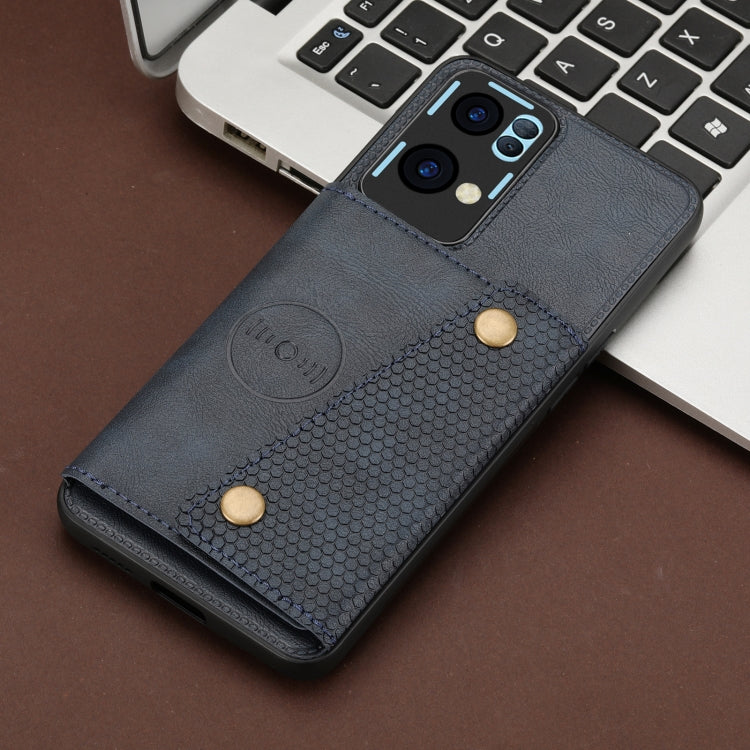 For OPPO Reno7 Pro Double Buckle Card Slots Magnetic Phone Case