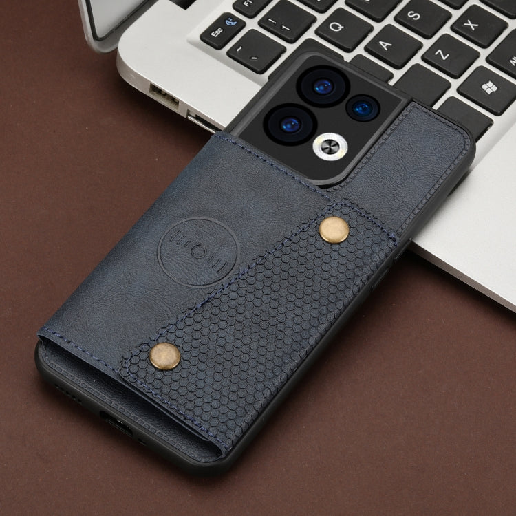 For OPPO Reno8 Double Buckle Card Slots Magnetic Phone Case