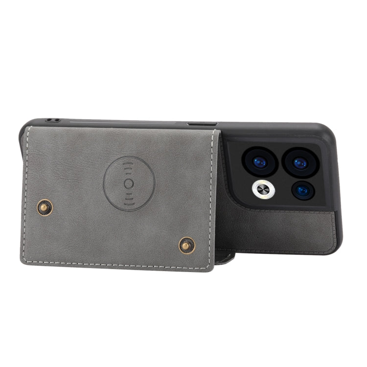 For OPPO Reno8 Pro Double Buckle Card Slots Magnetic Phone Case