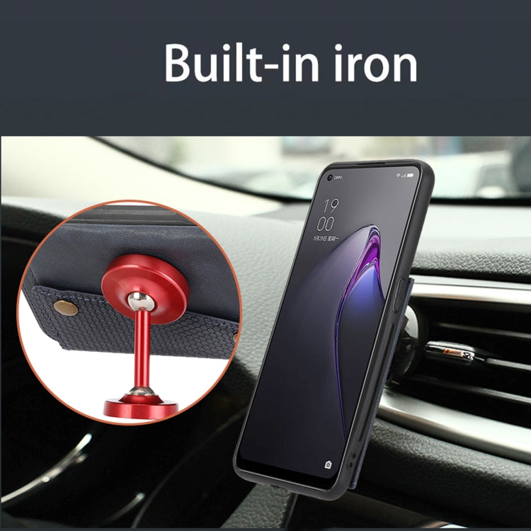 For OPPO Reno8 Pro Double Buckle Card Slots Magnetic Phone Case