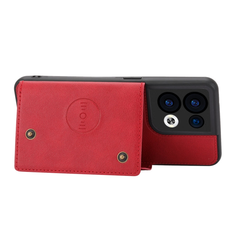 For OPPO Reno8 Pro Double Buckle Card Slots Magnetic Phone Case