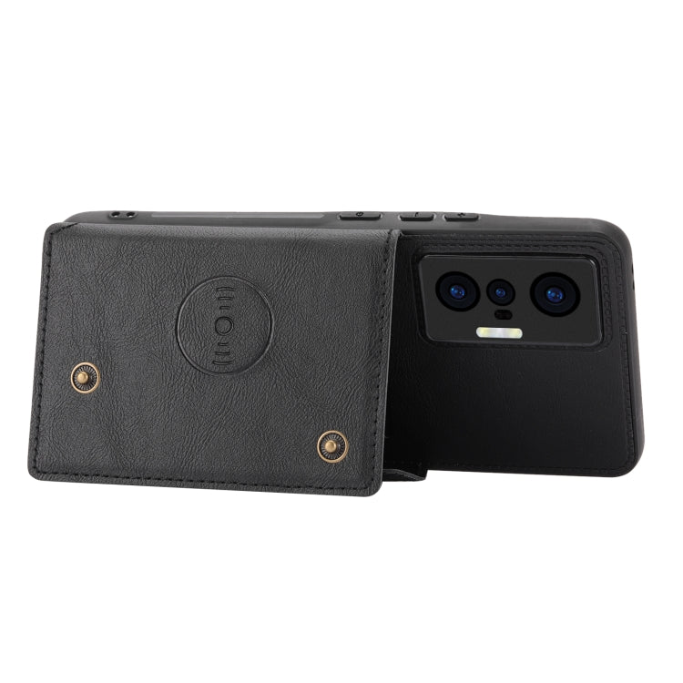 For vivo X70 Double Buckle Card Slots Magnetic Phone Case