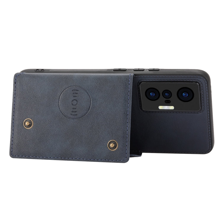 For vivo X70 Double Buckle Card Slots Magnetic Phone Case