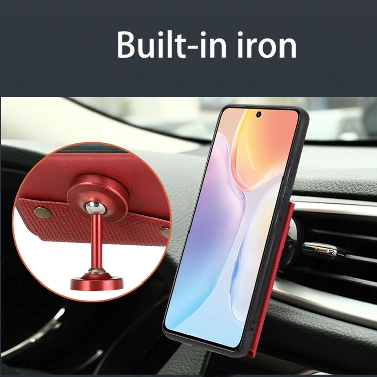 For vivo X70 Double Buckle Card Slots Magnetic Phone Case