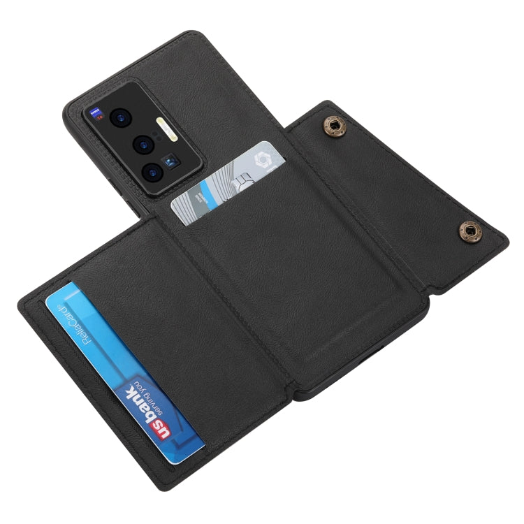 For vivo X70 Pro Double Buckle Card Slots Magnetic Phone Case