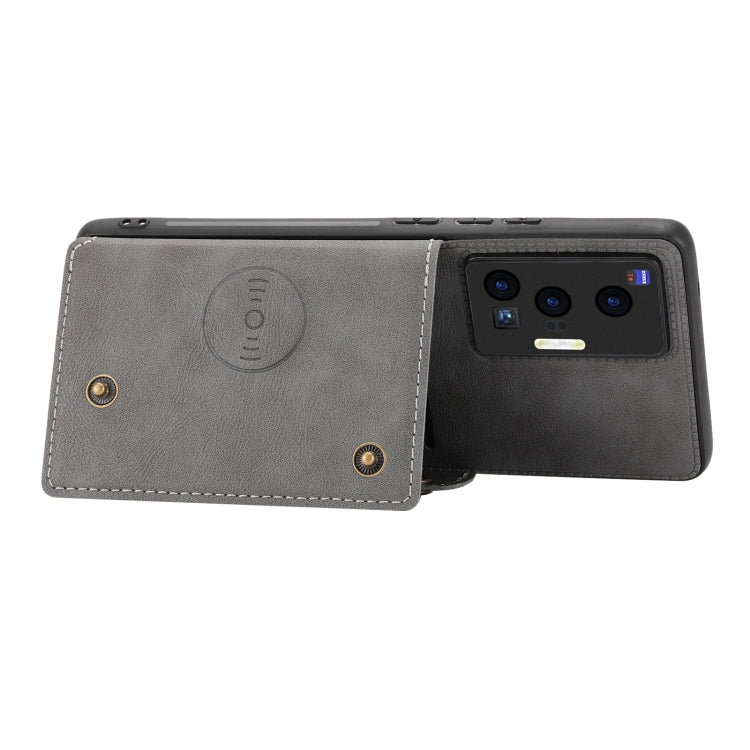 For vivo X70 Pro Double Buckle Card Slots Magnetic Phone Case
