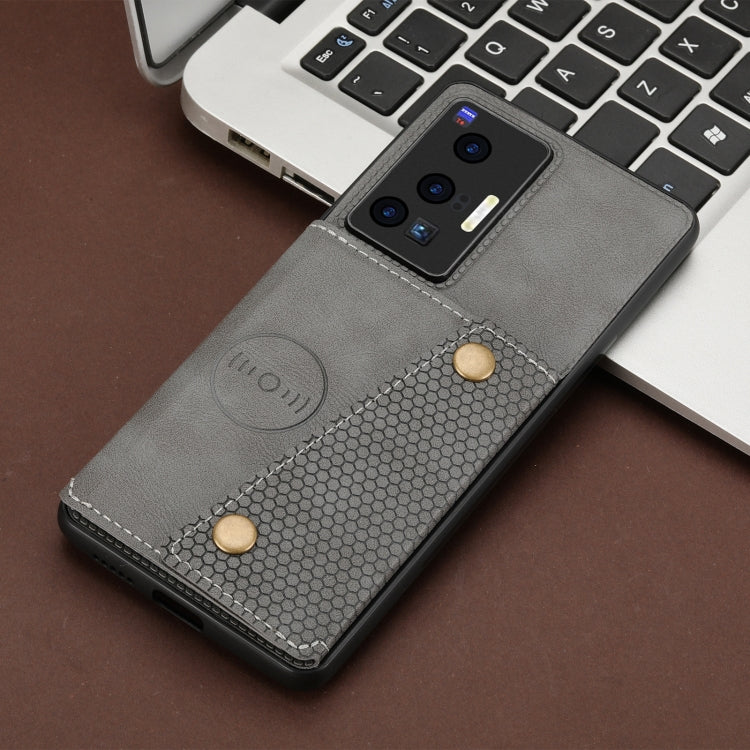 For vivo X70 Pro Double Buckle Card Slots Magnetic Phone Case
