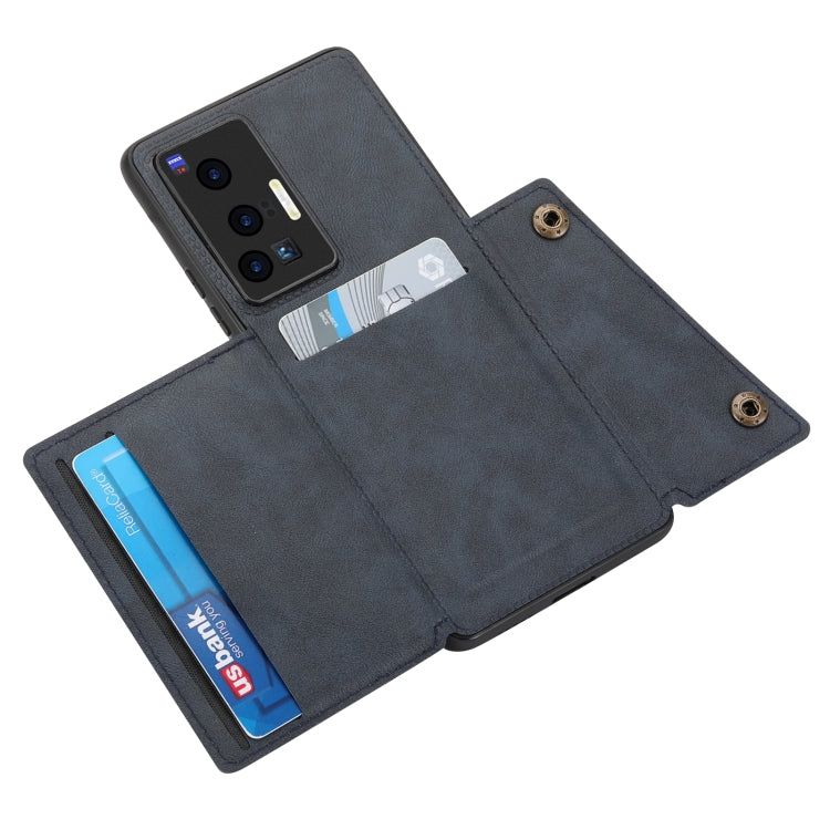 For vivo X70 Pro Double Buckle Card Slots Magnetic Phone Case