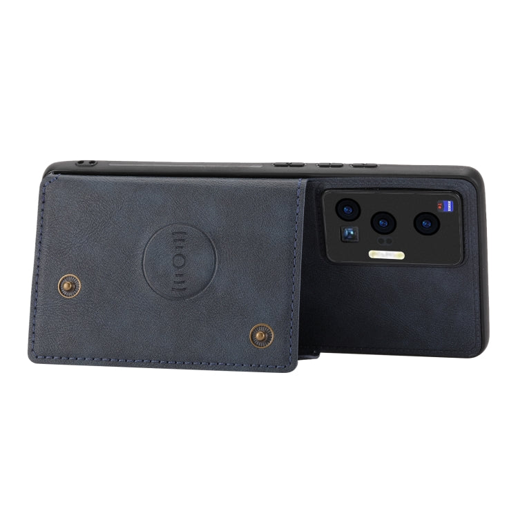 For vivo X70 Pro Double Buckle Card Slots Magnetic Phone Case