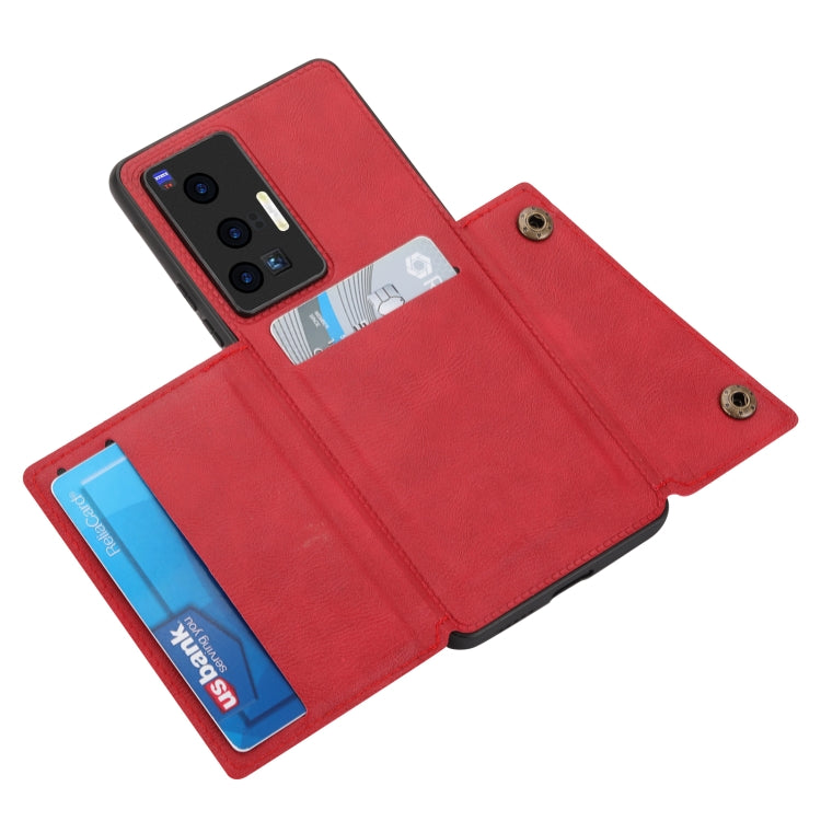 For vivo X70 Pro Double Buckle Card Slots Magnetic Phone Case