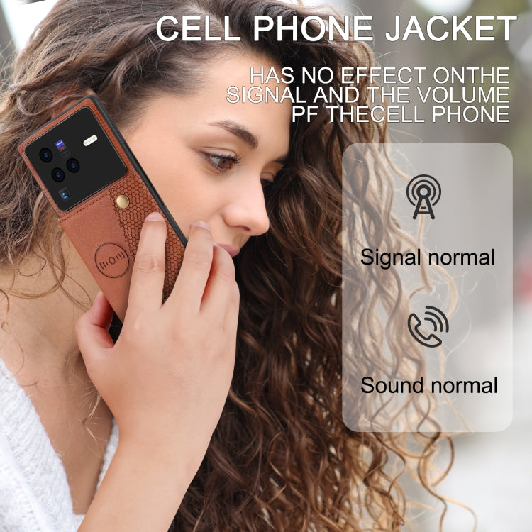 For vivo X80 Double Buckle Card Slots Magnetic Phone Case