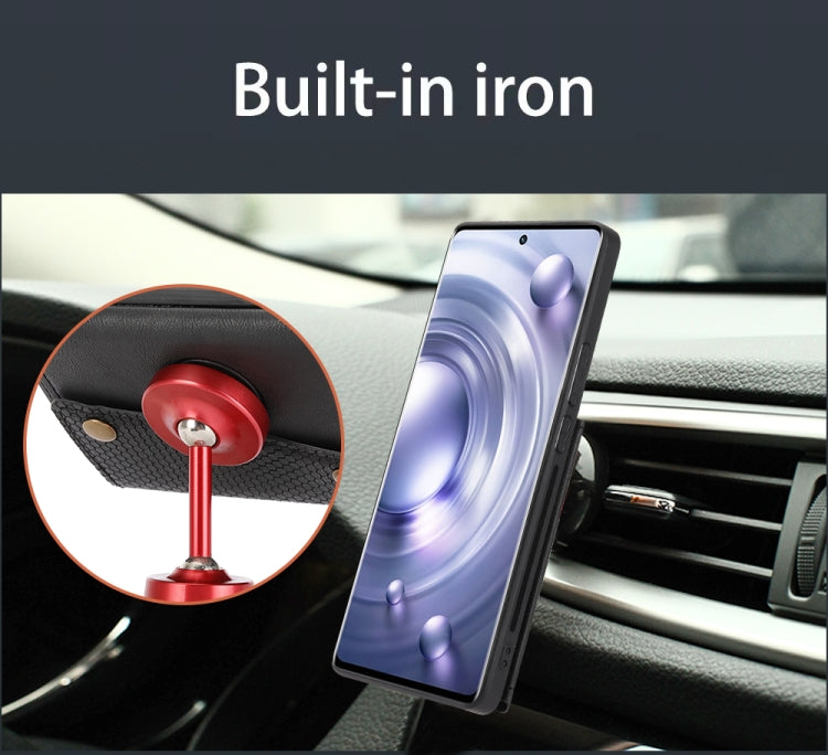 For vivo X80 Pro Double Buckle Card Slots Magnetic Phone Case