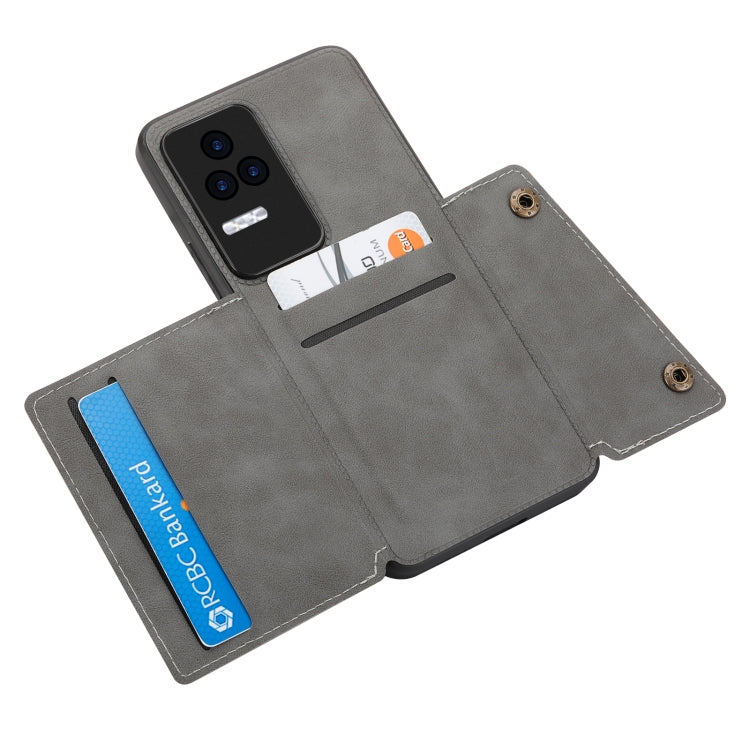 For Xiaomi Redmi K50 Pro Double Buckle Card Slots Magnetic Phone Case