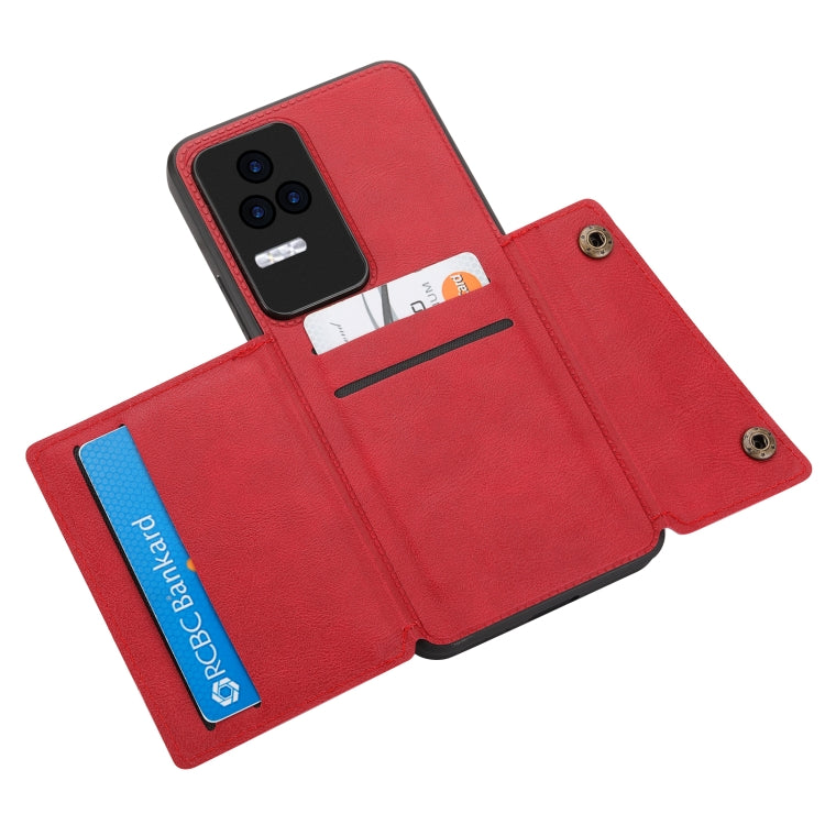 For Xiaomi Redmi K50 Pro Double Buckle Card Slots Magnetic Phone Case