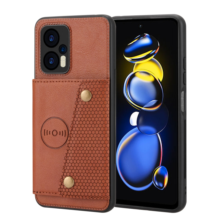 For Xiaomi Redmi Note 11T Pro Double Buckle Card Slots Magnetic Phone Case