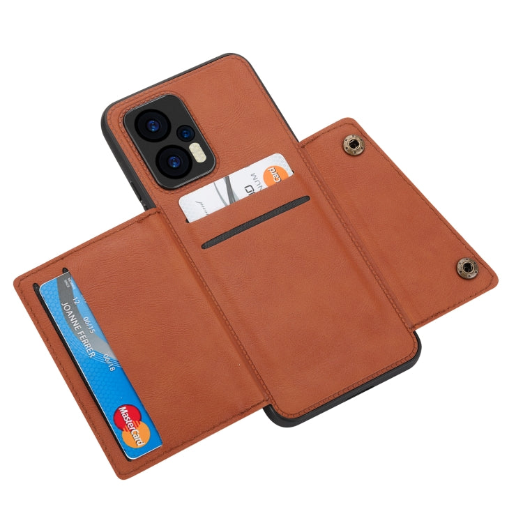 For Xiaomi Redmi Note 11T Pro Double Buckle Card Slots Magnetic Phone Case