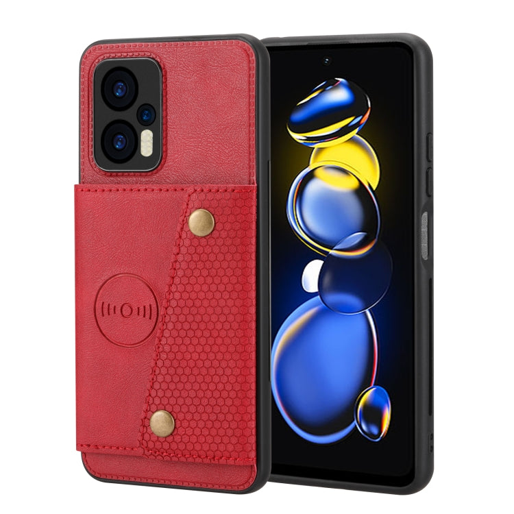 For Xiaomi Redmi Note 11T Pro Double Buckle Card Slots Magnetic Phone Case