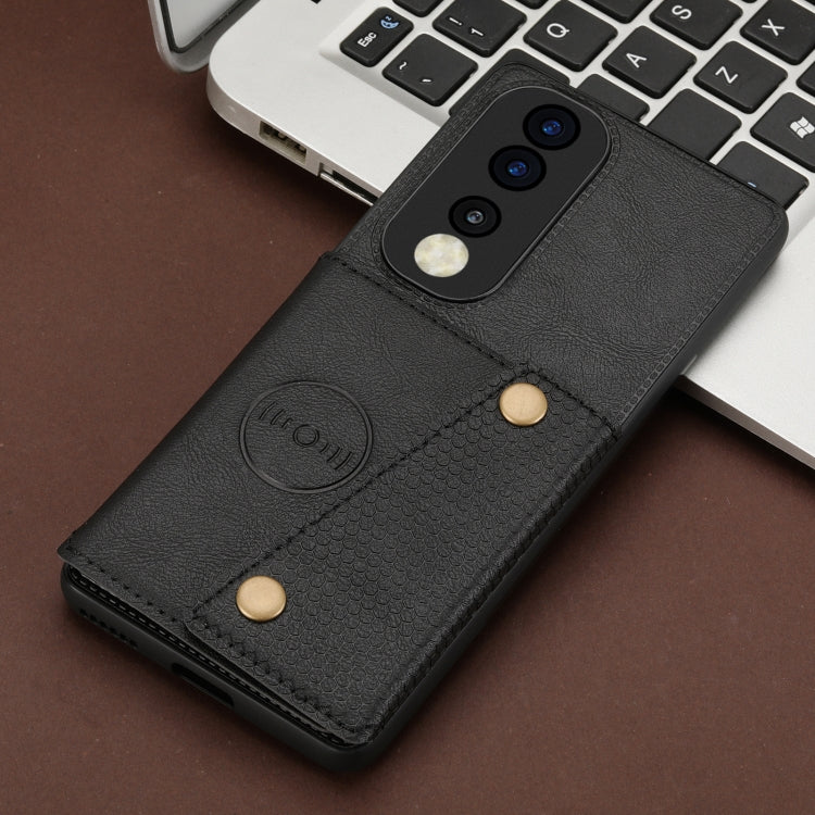 For Honor 70 Double Buckle Card Slots Magnetic Phone Case