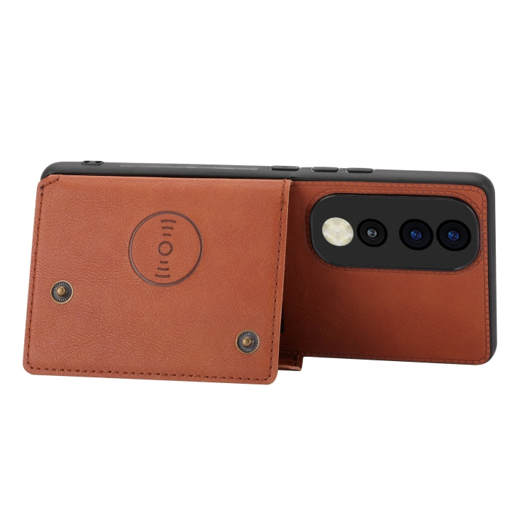For Honor 70 Double Buckle Card Slots Magnetic Phone Case