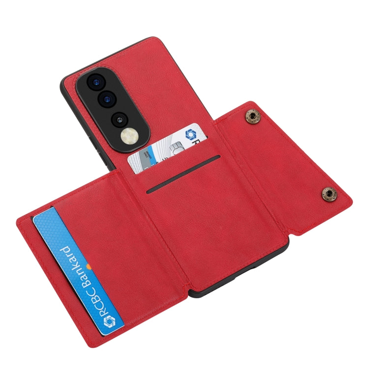 For Honor 70 Double Buckle Card Slots Magnetic Phone Case