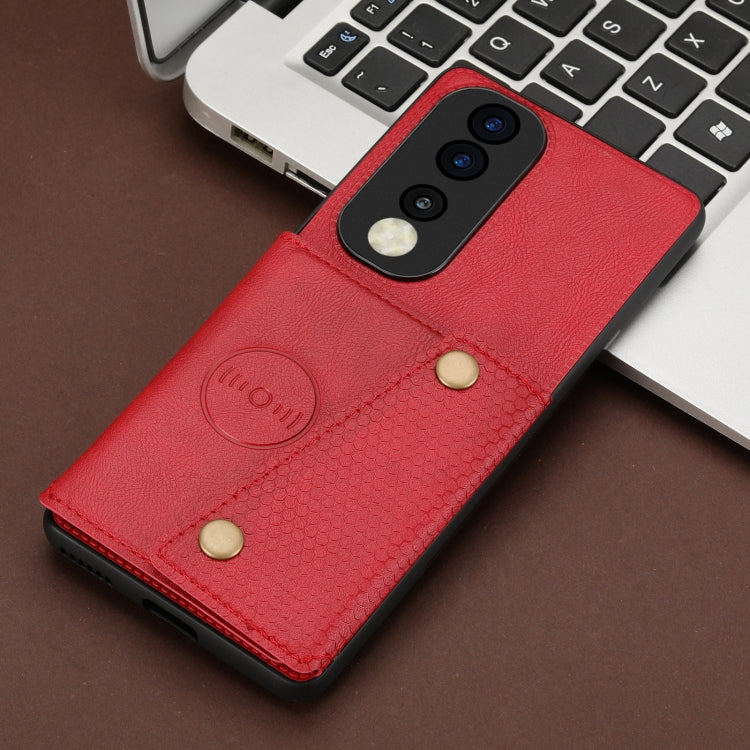 For Honor 70 Double Buckle Card Slots Magnetic Phone Case