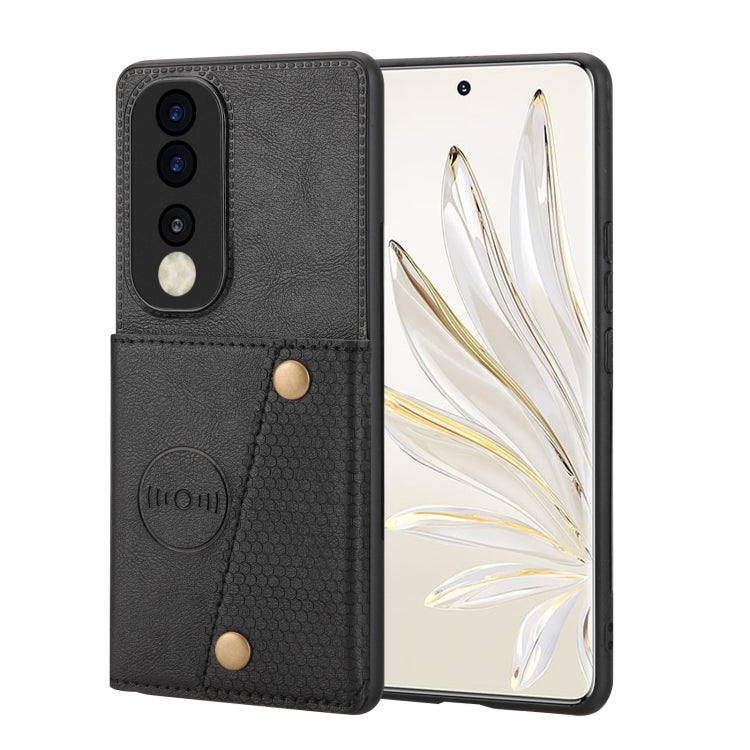 For Honor 70 Pro Double Buckle Card Slots Magnetic Phone Case
